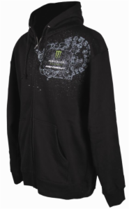 GRUNGE HOOD BLK ZIP HOODY (MD)