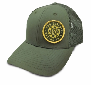 PC CHECKED GLOBE HAT OLIVE