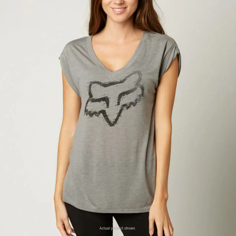 FOX EXTENT V-NECK ROLL SLEEVE T/S, X-LARGE