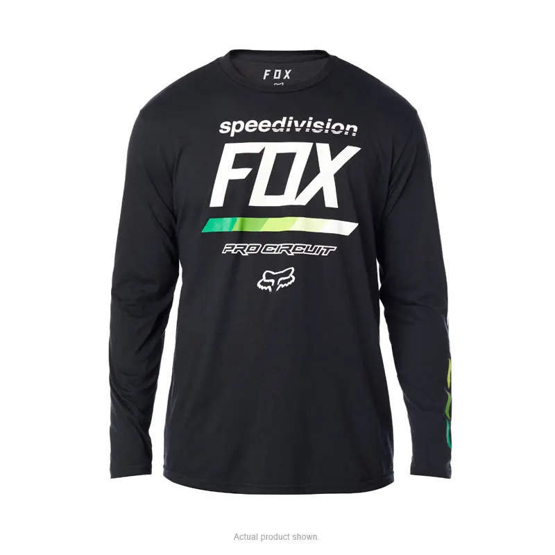 FOX PC DRAFTR LS TEE BLK 2X