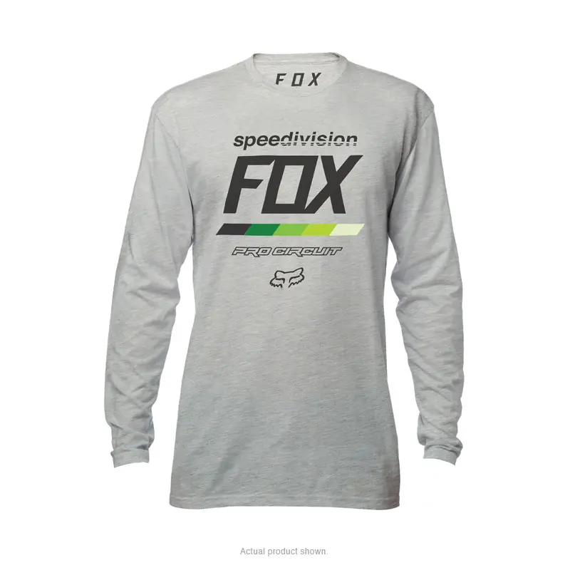 FOX PC DRAFTR LS TEE HTR GRY 2X