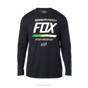 FOX PC DRAFTR LS TEE BLK 2X